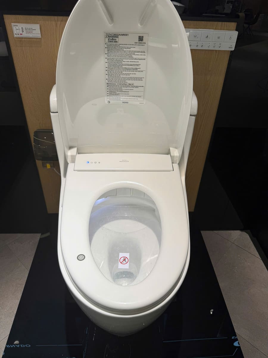 Bồn Cầu Điện Tử TOTO MS636CDRW23 Nắp Rửa Washlet TCF47360GAA S7 Giấu Dây