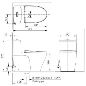 Bồn Cầu INAX AC-989VN 1 Khối Nắp Êm