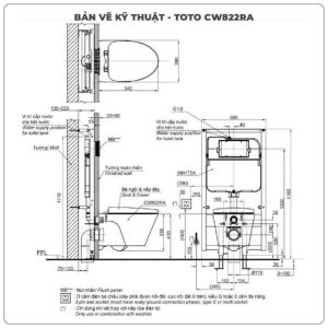 Bồn cầu treo tường van xả cảm ứng TOTO CW822RA#W+TC600VS#W+WH172A+MB170P#SS