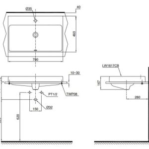Chậu Lavabo TOTO LW1617C Đặt Bàn