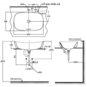 Chậu Rửa Lavabo TOTO PJS07WE#GW Đặt Bàn Trắng Bóng