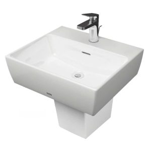 Chậu Rửa Mặt Lavabo TOTO LHT328CHR (LHT328C) Chữ Nhật Treo Tường Chân Ngắn