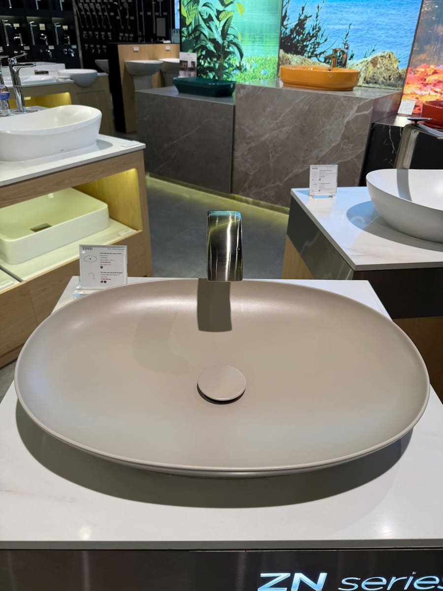 Chậu Rửa Mặt Lavabo TOTO LT4706 Đặt Bàn Màu Be Mờ