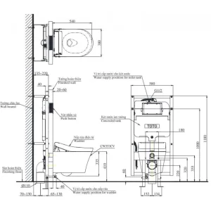 Bồn cầu treo điện tử TOTO CW553C+TCF34570GAA+WH172AAT+TCA502+MB170P